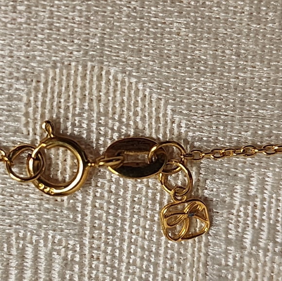 Sydney Evan “Lucky” Necklace .925 Gold Vermeil Diamond Accent Script Pendant 16” - Picture 6 of 13